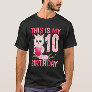 T-shirt Chouette des filles de 10 ans 10e anniversaire 2