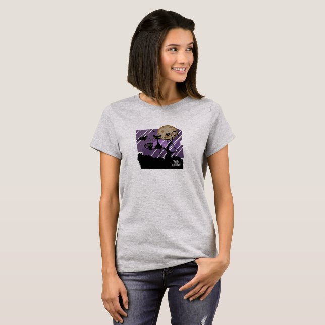 T-shirt Chouette d'Halloween et Chemise de chat (Devant entier)