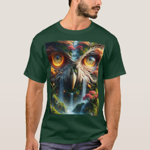 T-shirt Chouette d'Imaginaire, arbres à cascade