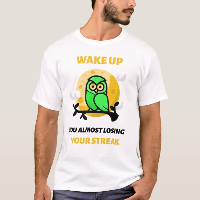 T-shirt Chouette Duolingo Perdre le flux (Devant)
