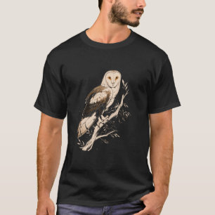 T-shirt Chouette effraie vintage arbre forêt nature nuit o