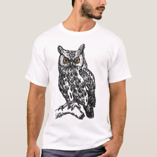 T-shirt Chouette en encre noire