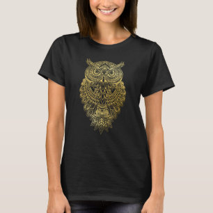 T-shirt Chouette géométrique Art Mandala Style Oiseaux Hom