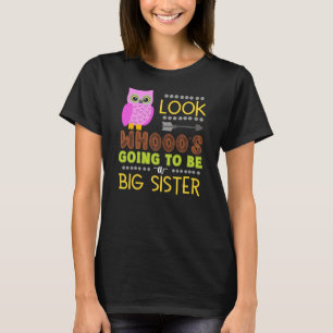 T-shirt Chouette Grosse Soeur Grossesse Révéler Bébé drôle