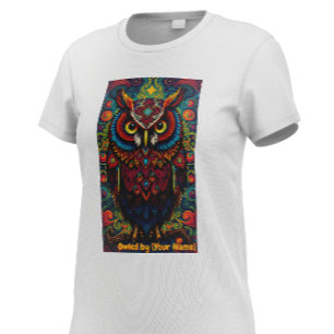 T-shirt Chouette Mandala Cosmique