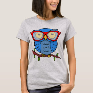T-shirt Chouette Mignonne avec Lunettes