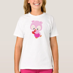 T-shirt Chouette mignonne, Petite Chouette, Coeurs, Chouet