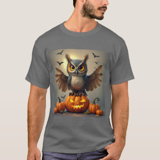 T-shirt Chouette mineuse avec Citrouilles Éffrayants : Vib