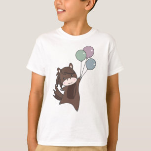 T-shirt Chouette Mouche Avec Ballons Animaux Sucrés Pour E