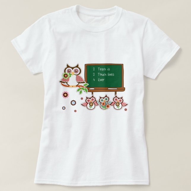 T-shirt Chouette pour enseignant (Design devant)