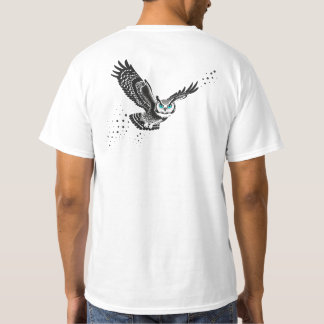 T-shirt Chouette volante - Dotwork d'encre minimale