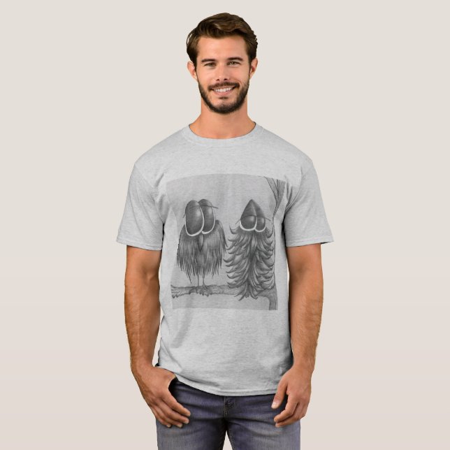 T-shirt Chouettes amusantes (Devant entier)