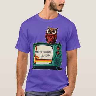 T-shirt Chouettes De Nuit Avec Arrêt De Station De Télévis