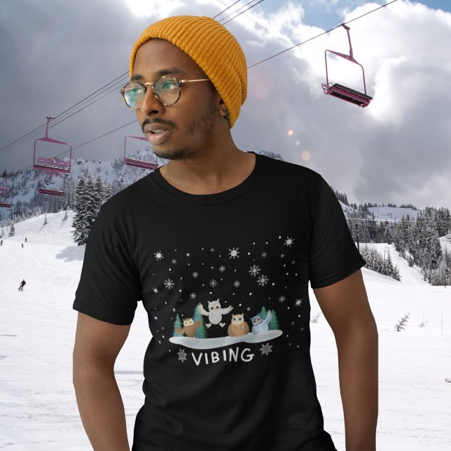 T-shirt Chouettes D'Hiver Patinage Sur Glace En Vapeur D'H (Créateur téléchargé)