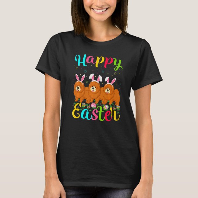 T-shirt Chow Chow Chien Oeuf de Pâques Bunny Chow Chow Hap (Devant)