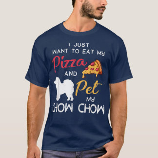 T-shirt Chow Chow Chien Pizza amant propriétaire Noël Anni