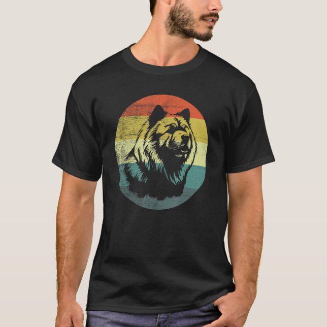T-shirt Chow Chow Dog Retro Design (Devant)