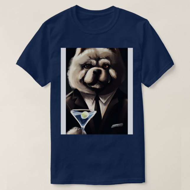 T-shirt Chow Chow Suit Martini 2 (Design devant)