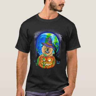 T-shirt Chow Chow Witch Moon Citrouille Effrayant Chien d'