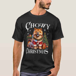 T-shirt Chow Chow Xmas Unisex Adultes Noir Petite Sl