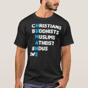 T-shirt Chrétien bouddhiste musulman Hindu Juif Humains Re