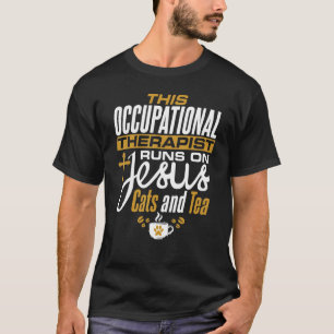 T-shirt Chrétien ergothérapie Chat Jesus Thé OT