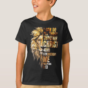 T-shirt Chrétien Je peux faire toutes choses par le lion d