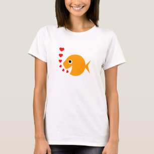 T-shirt Chrétien nettoyez le poisson rouge mignon de