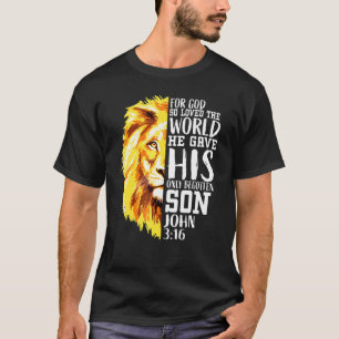 T-shirt Chrétien Pour Hommes Lion De Juda Graphisme Dieu J