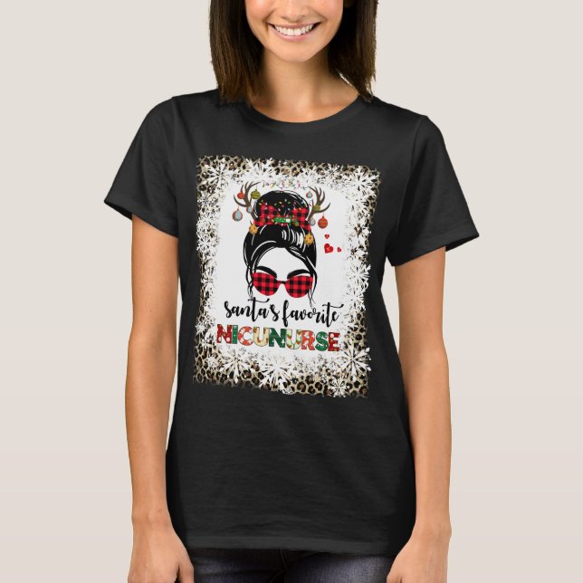 T-shirt Chrismas Père Noël Favorite Nicu Nurse Empreinte d (Devant)