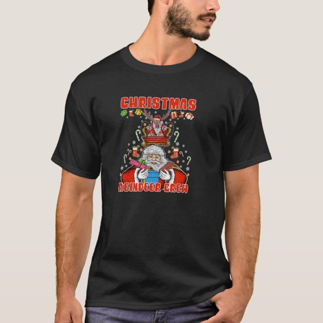 T-shirt Chrismas Reindeer Crew Père Noël Candy Family Part (Devant)