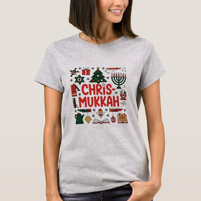 T-shirt Chrismukkah Hanoukka Noël Juif Religieux (Devant)