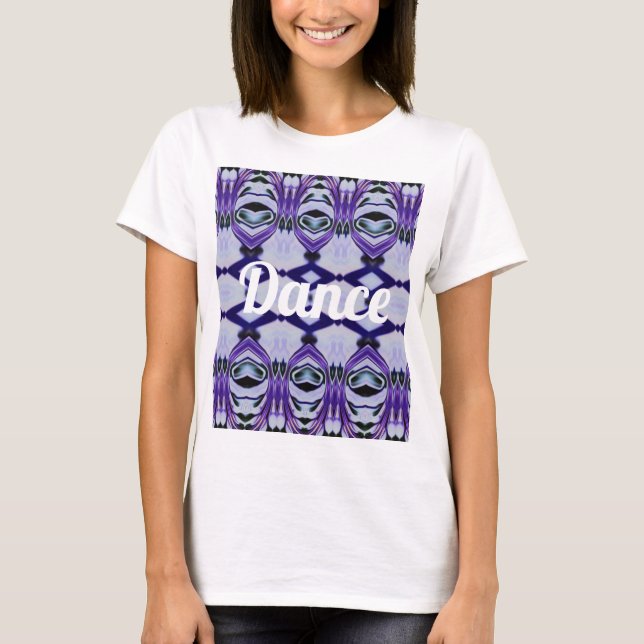 T-shirt Chrissy's Stripes en violet "Danse" (Devant)