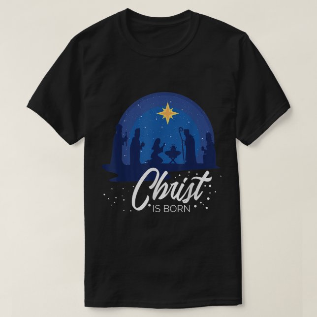 T-shirt Christ est né Bible Premier Noël Fête Jésus (Design devant)