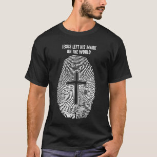 T-shirt Christ Fingerprint Christian Jesus a quitté son M