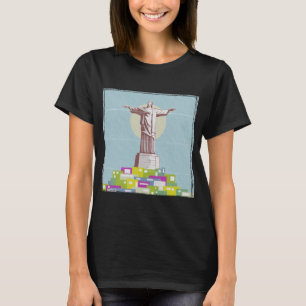T-shirt Christ le Rédempteur affiche de voyage Favela