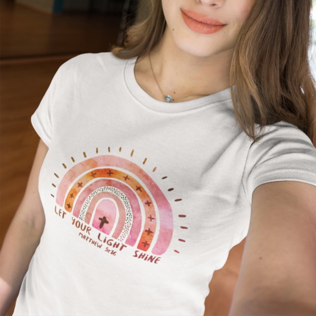 T-shirt Christian Aquarelle Arc-en-ciel laissez votre lumi (Créateur téléchargé)