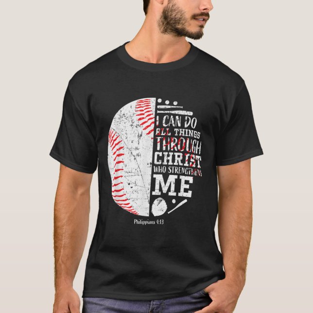 T-shirt Christian Baseball Philipans 4_13 I Can Do All Thi (Devant)