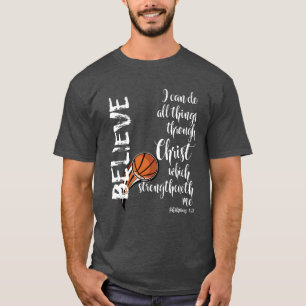 T-shirt Christian Basketball avec moi peut faire tout Vers