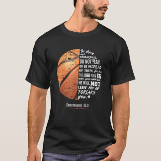 T-shirt Christian Basketball Deutéronome Bible Verse Faith