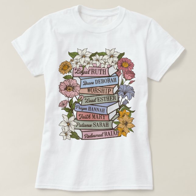 T-shirt Christian Boho Shirt, Chemise Fleur sauvage Bible  (Design devant)