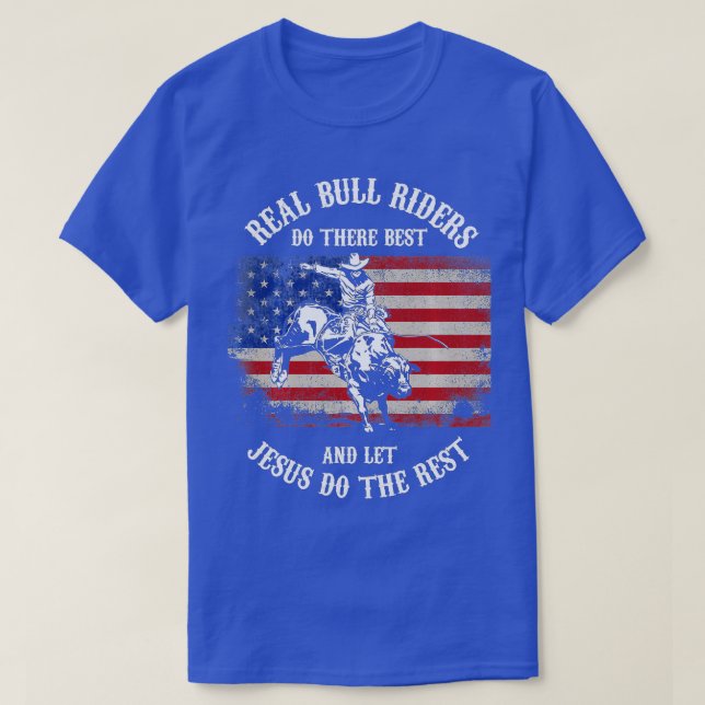 T-shirt Christian Bull Riding Bull Rider Laissez Jésus Fai (Design devant)