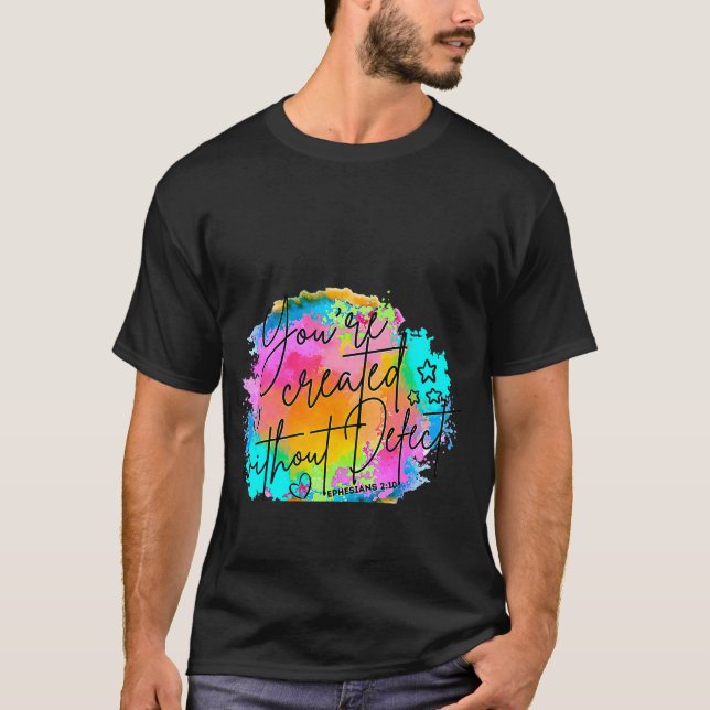 T-shirt Christian Créé Sans Défaut Bible Verse Eau (Devant)