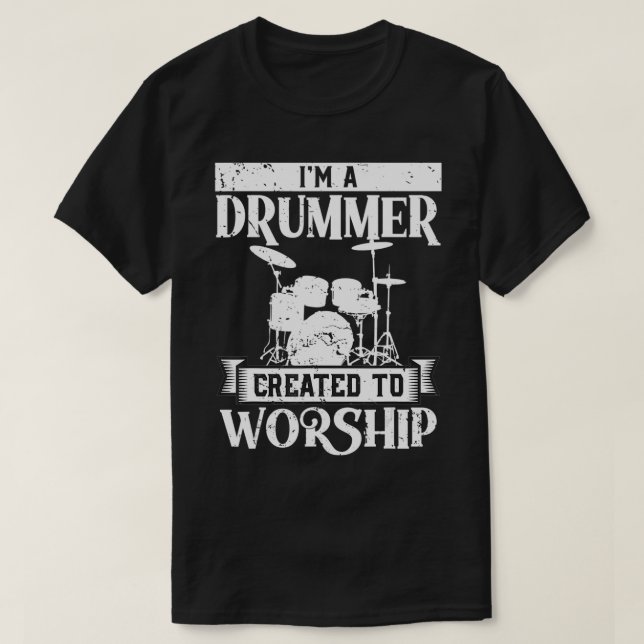 T-shirt Christian Drummer Idée cadeau pour les batteurs qu (Design devant)
