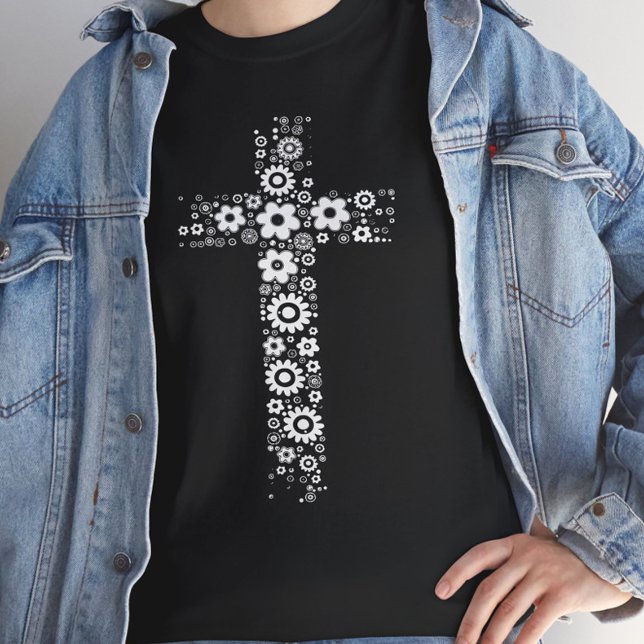 T-shirt Christian Flower Cross (Créateur téléchargé)