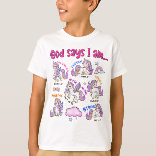 T-shirt Christian God Dit Que Je Suis Unicorne Bible Verse