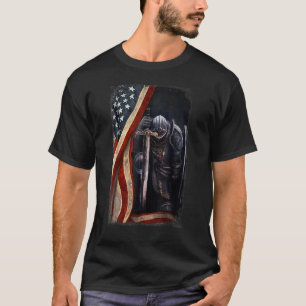 T-shirt Christian God Warrior Of Christ American Flag