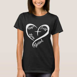 T-shirt Christian Heart Hope Foi Amour Béni Jésus Amour