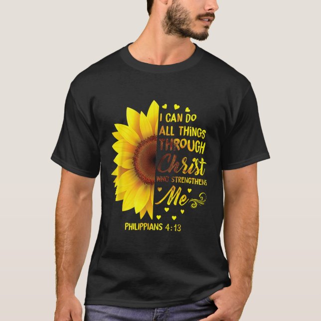 T-shirt Christian I Can Do All Things Through Christ Bible (Devant)