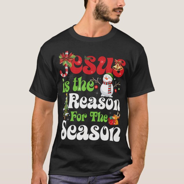 T-shirt Christian Jésus La Raison Noël Stuf Stocker (Devant)
